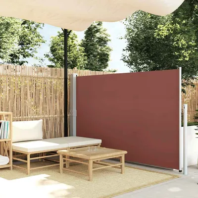 vidaXL Copertină laterală retractabilă de terasă, maro, 140 x 500 cm