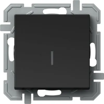 Intrerupator simplu cu indicator, negru, TEM Modul TEM-SQ10BKINXO-U