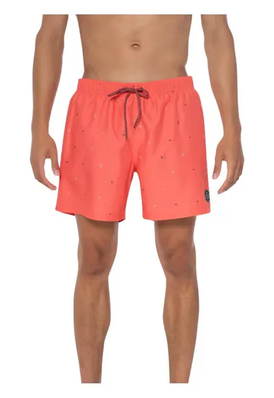 Costum de baie croiala regulata - talie elastica - portocaliu - 100% poliester