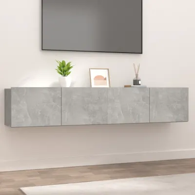 vidaXL Comode TV, 2 buc., gri beton, 80x30x30 cm, lemn compozit