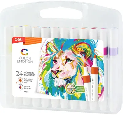 Markere acrilice Deli Color Emotion - EC193-24, 24 culori