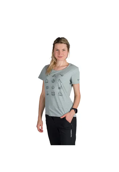Tricou tehnic outdoor bumbac organic femei Candice - Verde aquamarin