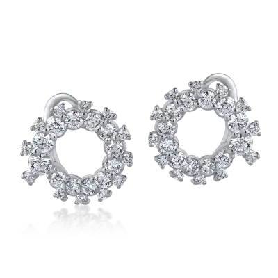 Cercei din aur alb cu diamante de 1.35ct