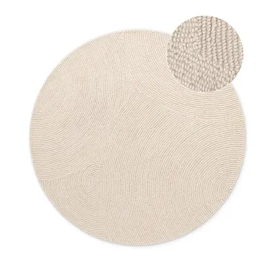 Covor în culoare naturală deschisă țesut manual rotund din lână ø 150 cm Calmio – Hanse Home