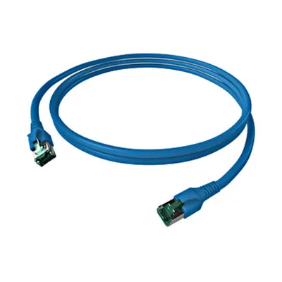 Patchcablu Cat.6a/10GB ecranat RJ45,LS0H,albastru 7,5m