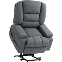 HOMCOM Scaun Rabatabil, Canapea cu Masaj prin Vibrații și Căldură, Scaun de Ridicare cu Telecomandă, 97x90x102 cm, Gri