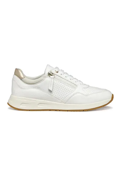 Pantofi sport de piele ecologica cu perforatii - Alb