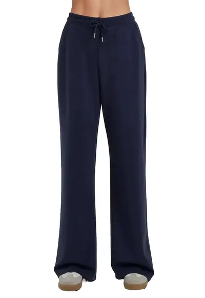 Pantaloni de trening dama - croi larg - talie inalta - modal - Bleumarin