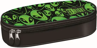 Penar oval St. Right Green Aliens - 1 fermoar