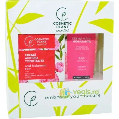 Set Essential cu Extract de Bujor (Crema Antirid Tonifianta 50ml + Crema de Maini Hidratanta 100ml)