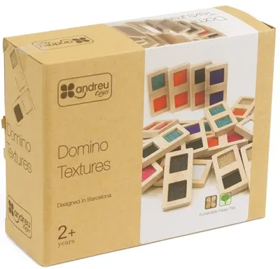 Joc de lemn Andreu toys - Domino senzorial pentru recunoastere tactila
