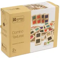 Joc de lemn Andreu toys - Domino senzorial pentru recunoastere tactila