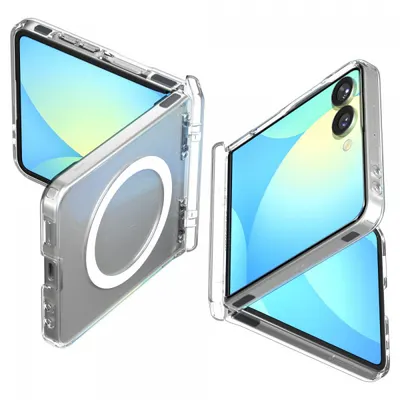 Husa MagSafe pentru Samsung Galaxy Z Flip7 F766, Spigen, Ultra Hybrid Pro, Transparenta ACS09559