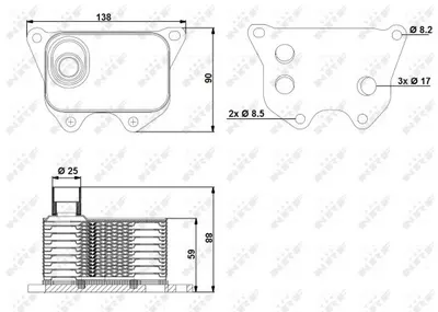 Termoflot Radiator Ulei (110x70x65) Audi A3, A4, A4 Allroad, A5, A6, A8, Q3, Q5, Tt; Seat Alhambra, Altea, Altea Xl, Exeo, Exeo St, Leon, Toledo Iii; Skoda Octavia Ii, Superb Ii, Yeti; Vw Amarok 1.8-2