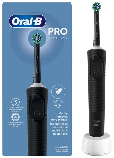 Periuță de dinți electrică Oral-B - D103 Pro 6/15/6, 1 duză , negru