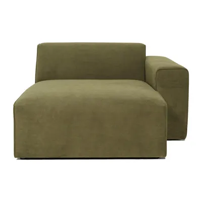Modul pentru canapea verde din catifea reiată (partea dreaptă) Sting - Scandic