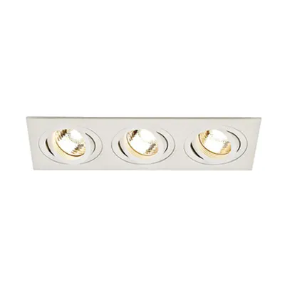 NEW TRIA III GU10, rectangular, alb mat, max. 3x 50W
