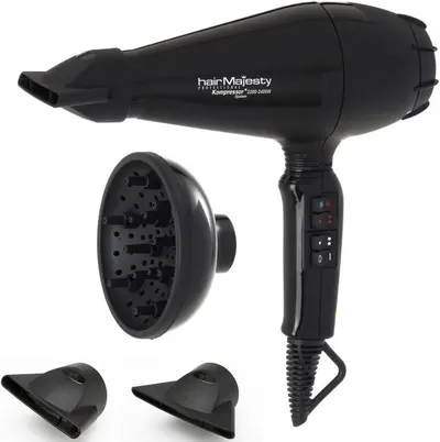 Uscător de păr Hair Majesty - HM-5016, 2400W, 2 viteze, negru