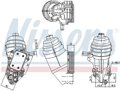 Radiator ulei termoflot cu carcasa filtru ulei potrivit MERCEDES A (V177), A (W176), A (W177), B SPORTS TOURER (W246, W242), B SPORTS TOURER (W247), CLA (C117), CLA (C118) 1.6 2.0 2.0CNG 11.11