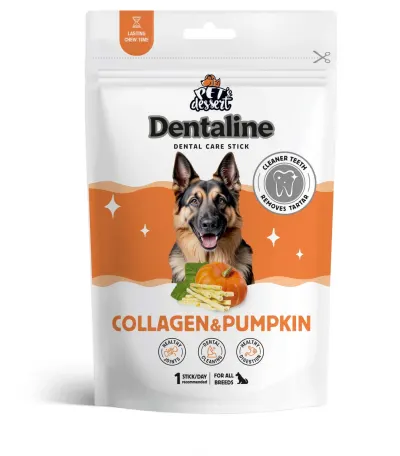 Recompense pentru caini Dentaline Stick Igiena Orala cu colagen dovleac 100 gr