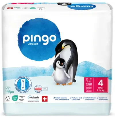 Scutece bebelusi Pingo Ultrasoft - Maxi, mărimea 4, 8-14 kg, 40 buc.