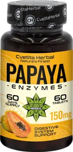 Papaya Enzymes, 150 mg, 60 comprimate, Cvetita Herbal