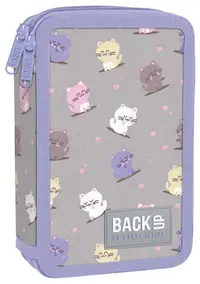 Penar cu rechizite BackUp 8 DW - Kawaii Cats, 2 fermoare