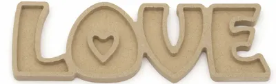 MDF inscripție decorativă Em Art - Love, 215 x 70 x 10 mm