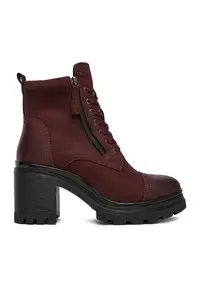 Ghete dama bordo - piele naturala -