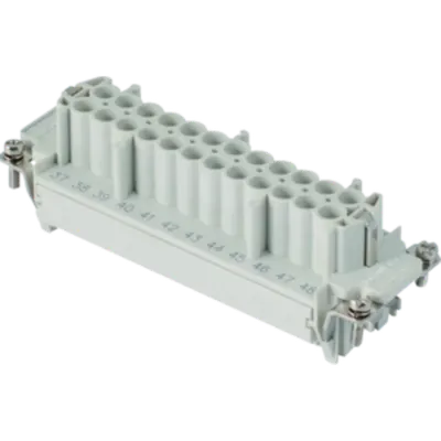 Insert pentru conector Mama - 104X27 - 24P + E 16A 500V / 6kV / 3 - CRIMP CONNECTION - GRI