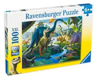 Puzzle Ravensburger din 100 XXL de piese - Lumea dinozaurilor