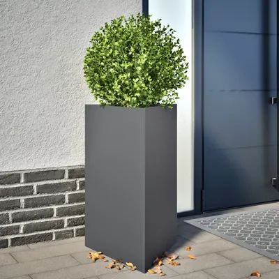 Gossi jardiniera gradina, antracit, 50x43x75 cm, otel, triunghiulara
