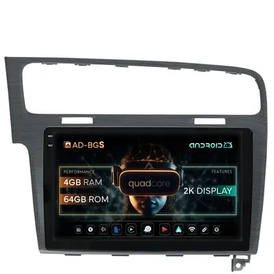 Navigatie 2K Volkswagen Golf 7, Android, S-Quadcore 4GB RAM + 64GB ROM, 10.36 Inch - AD-BGS100042K+AD-BGRKIT023A