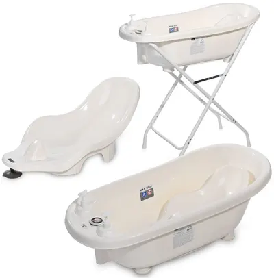 Cada de baie cu scurgere si covoras Lorelli - 88 cm, alb