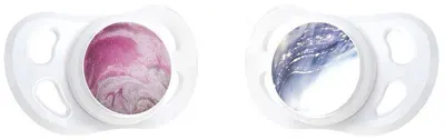 Suzete din silicon Twistshake - Marble Pink si Purple, 0-6 luni, 2 bucati