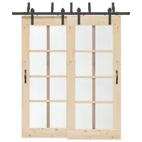 Gossi set feronerie pentru usi glisante, negru, 200 cm, otel
