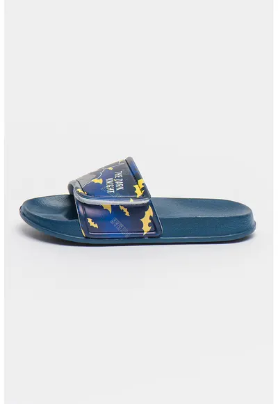 Papuci cu velcro si imprimeu Batman - Bleumarin