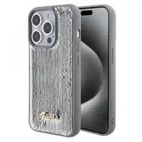 Husa pentru Apple iPhone 15 Pro Max, Guess, Sequin Script Metal, Argintie