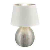 Veioză din ceramică și pânză Reality Luxor, înălțime 35 cm, alb