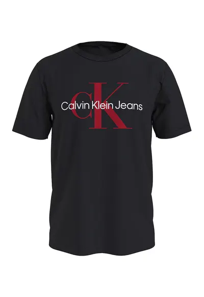 Tricou slim-fit cu imprimeu logo - Rosu/Negru