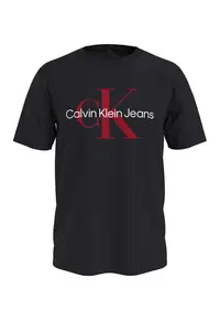 Tricou slim-fit cu imprimeu logo - Rosu/Negru