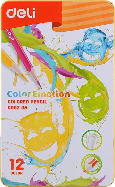 Creioane colorate Deli Color Emotion - EC00205 12 culori, la cutie
