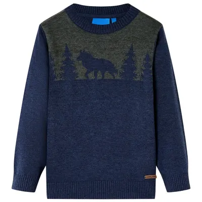 Pulover pentru copii tricotat, bleumarin, 116