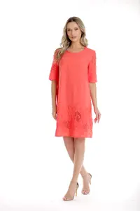 Rochie broderie CV25031 corai, Cesy | marimea M