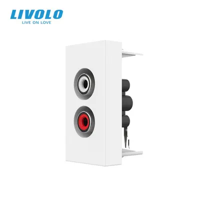 Modul priza audio RCA, 1M Alb