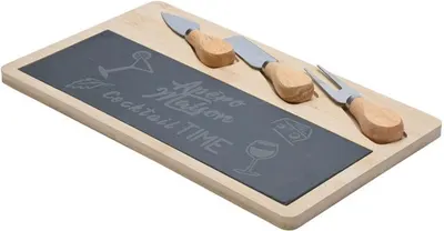 Platou de servire cu bază din lemn și accesorii Estia - 33 x 19 cm