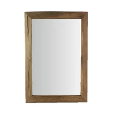 Oglindă de perete, ramă din lemn de tec reciclat, 100x70 cm
