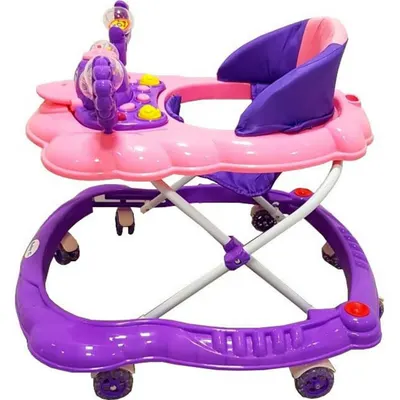 Premergator reglabil in 2 trepte Novokids Baby C Mov Ratusca cu melodii, roti silentioase din silicon, pliabil
