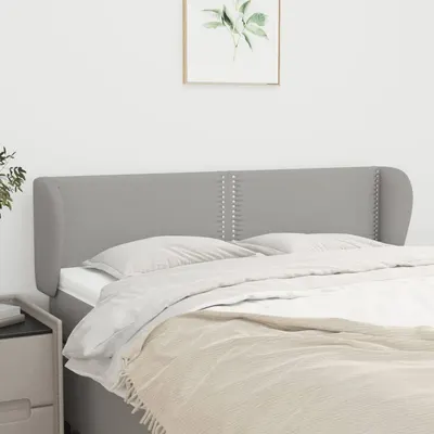 vidaXL Tăblie de pat cu aripioare gri deschis 147x23x78/88 cm textil