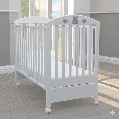 Patut pentru bebeluși Bambino Casa - Bella, Bianco-Grigio